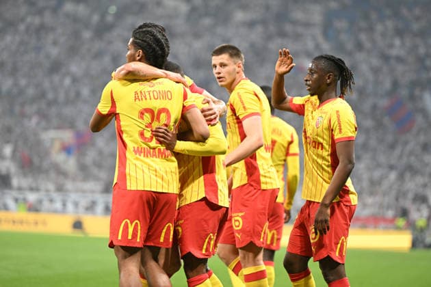 Football : Olympique Lyonnais v Racing LENS - French ligue 1- 17 05 2026 SAID Wesley of Lens scoring goal during the French ligue 1 match between Olympique Lyonnais and Racing Lens at Groupama Stadium Decines Charpieu Lyon on May 17, 2026 , France LYONFrance  Copyright: xMouradxAllilix