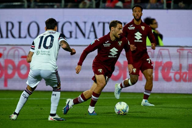 Torino s Nikola Vlasic in action during the Serie A soccer match between Cagliari Calcio and Torino at the Unipol Domus in Cagliari, Sardinia - Sunday 17th May. - Soccer  Copyright: x Â®xGianlucaxZuddas LaPressex