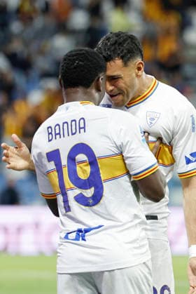 May 17, 2026, Reggio Emilia, REGGIO EMILIA: Lecce s Walid Cheddira jubilates with his teammate Lameck Banda after scoring the second goal during the Italian Serie A soccer match US Sassuolo vs US Lecce at Mapei Stadium in Reggio Emilia, Italy, 17 May 2026. ANSA SERENA CAMPANINI. Soccer: Serie A; Sassuolo - Lecce  - ZUMAa110 20260517_zaf_a110_178 Copyright: xSerenaxCampaninix