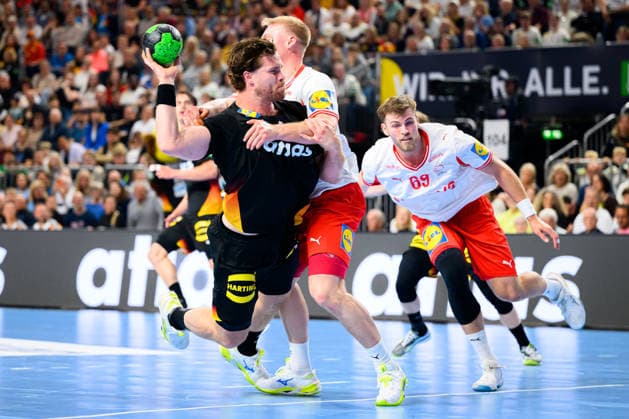 Koeln Handball Laenderspiel Germany Denmark Johannes Golla Germany Koeln Lanxess Arena Germany