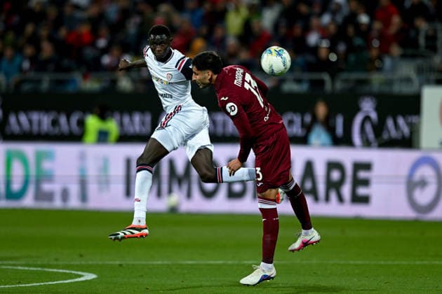 Cagliari s Paul Mendy in action during the Serie A soccer match between Cagliari Calcio and Torino at the Unipol Domus in Cagliari, Sardinia - Sunday 17th May. - Soccer  Copyright: x Â®xGianlucaxZuddas LaPressex