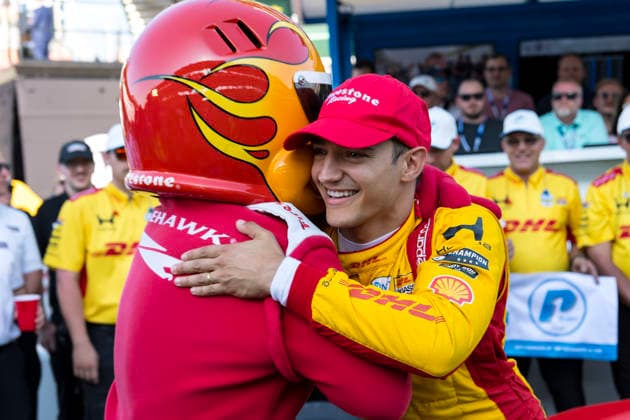 May 17, 2026, Speedway, Indiana, USA: NTT IndyCar, Indy Car, IRL, USA SERIES driver, {persons}, wins the pole award for the Indianapolis 500 at Indianapolis Motor Speedway in SPEEDWAY, Indiana, USA. NTT INDYCAR SERIES: May 17, 2026: Indianapolis 500: {Persons} 2  - ZUMAa161 20260517_aaa_a161_017 Copyright: xDavidxRxDahlxGrindstonexMediaxGrx