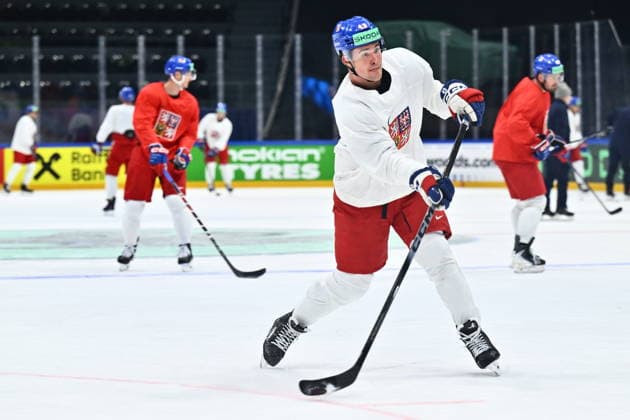 Jaroslav Chmelar attends Czech national Ice hockey, Eishockey team training session at the 2026 IIHF Ice Hockey World Championship, WM, Weltmeisterschaft in Fribourg, Switzerland, on May 18, 2026. (CTKxPhoto RadekxPetrasek) CTKPhotoP2026051803197  CTKPhotoP2026051803197