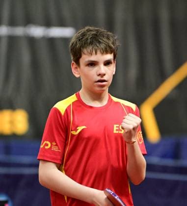 12 year old Ladimir Mayorov from Spain goes to the semi final from Spain at WTT Feeder Lagos in Portugal 12 year old Ladimir Mayorov from Spain reach surprisingly the semi final in Mens Double with his comparative Albert Virardell at the WTT Feeder in Lagos, Portugal, on May 18, 2026 Lagos, Portugal Hessen Portugal