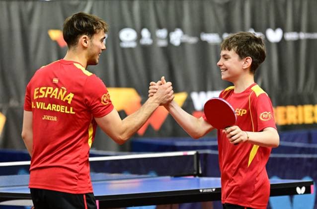 12 year old Ladimir Mayorov with Albert Virardell from Spain goes to the semi final from Spain at WTT Feeder Lagos in Portugal 12 year old Ladimir Mayorov with Albert Virardell from Spain reach surprisingly the semi final in Mens Double the WTT Feeder in Lagos, Portugal, on May 18, 2026 Lagos, Portugal Hessen Portugal