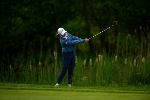 Amundi German Masters - Fourth Round Charlotte Heath of England takes her third shot pitching onto the green of the 6th hole during the final round of the Amundi German Masters at Green Eagle Golf Courses in Hamburg, Germany, on May 17, 2026. Hamburg Germany  Copyright: xAndyxAstfalckx originalFilename:astfalck-amundige260518_np91J.jpg
