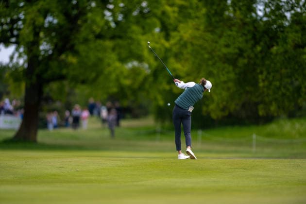 Amundi German Masters - Fourth Round Esme Hamilton of England drives her second shot from the fairway of the 9th hole during the final round of the Amundi German Masters at Green Eagle Golf Courses in Hamburg, Germany, on May 17, 2026. Hamburg Germany  Copyright: xAndyxAstfalckx originalFilename:astfalck-amundige260518_np0ZR.jpg