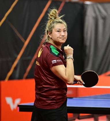 Jieni Shao from Portugal at WTT Feeder Lagos in Portugal Jieni Shao from Portugal competes in the WTT Feeder in Lagos, Portugal, on May 18, 2026 Lagos, Portugal Hessen Portugal