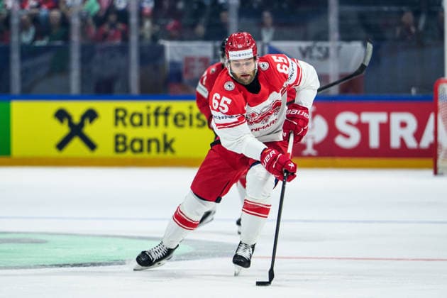 260518 Christian Wejse of Denmark during the 2026 IIHF Ice Hockey World Championship match between Canada and Denmark on May 18, 2026 in Fribourg Photo Jesper Zerman BILDBYRAN kod JZ JZ0718 ishockey ice hockey ishockey vm 2026 vm 2026 iihf world championship kanada canada danmark denmark canada kanada bbeng danmark denmark  Copyright: JESPERxZERMAN BB260518JZ072