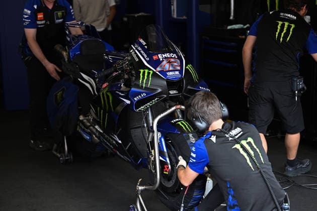 MotoGP Catalonia official test BARCELONA, SPAIN - MAY 18: A view of the Monster Energy Yamaha MotoGP team s motorcycle during the sixth official test session of the 2026 MotoGP World Championship, WM, Weltmeisterschaft at the 4.66-kilometer Barcelona-Catalunya Circuit in Barcelona, Spain, on May 18, 2026. Burak Akbulut Anadolu Barcelona Spain. Editorial use only. Please get in touch for any other usage.  Copyright: x2026xAnadoluxBurakxAkbulutx