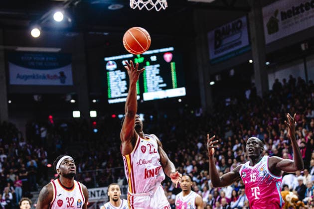 easyCredit Basketball Bundesliga, 2 Playoff Quarterfinals Telekom Baskets Bonn vs Fitness First Baskets Würzburg, 18 05 2026 Johnathan Stove Würzburg 22 points easyCredit Basketball Bundesliga, 2 Playoff Quarterfinals Telekom Baskets Bonn vs Fitness First Baskets Würzburg, 18 05 2026, Telekom Dome Bonn Copyright: xBEAUTIFULxSPORTS Derixx