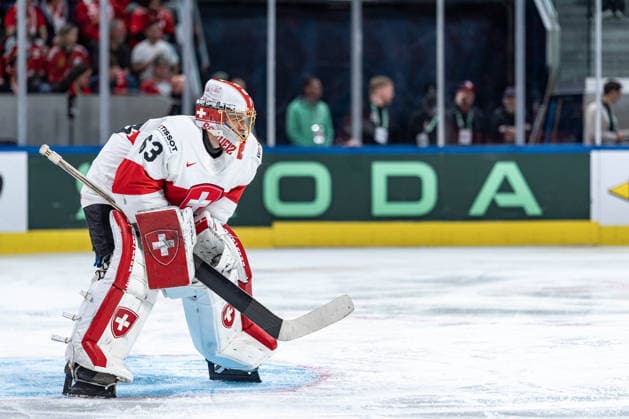 18 05 2026, Zurich, Swiss Life Arena, Ice Hockey World Championships Germany Switzerland, 63 goalkeeper Leonardo Genoni Switzerland Zurich Swiss Life Arena Zurich Switzerland Copyright: xJustPictures.ch StefanxEmchx jp-de-StEm-DSC0004720260518