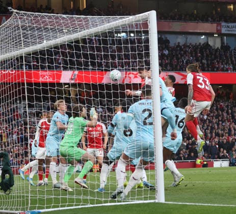 Kai Havertz (A) scores the first Arsenal goal (1-0) at the Arsenal v Burnley EPL match, at the Emirates Stadium, London, UK on 18th May, 2026. 