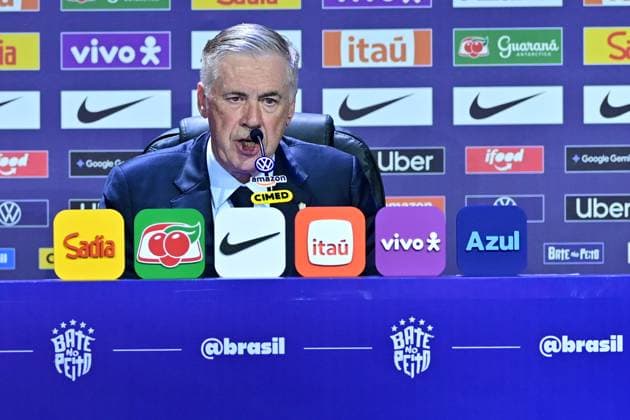 Museum of Tomorrow, Rio de Janeiro (RJ), 05 18 2026 - Sports: Brazil Squad Announcement - Coach Carlos Ancelotti, accompanied by the president of the CBF (Brazilian Football Confederation), Samir Xaud, announces the list of 26 players called up for the 2026 FIFA World Cup, WM, Weltmeisterschaft, Fussball at an event held at the Museum of Tomorrow in Rio de Janeiro, on the afternoon of Monday, May 18. (Photo: Eduardo Carmim Photo Premium SPP) 30930 (Eduardo Carmim SPP) Copyright: xEduardoxCarmimx xSPPx spp-en-EdCa-eduardo_carmim_photo_premium_479256