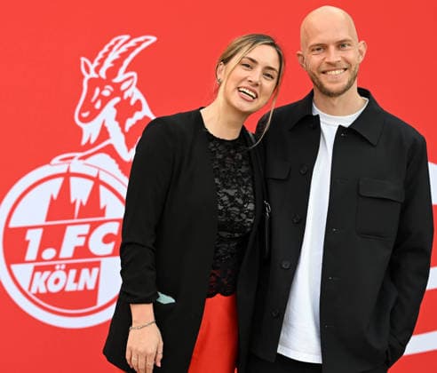 18 05 2026, xophax, Soccer 1 Bundesliga, Cologne Cologne , 1 FC Koeln end of season summer break end of season in the Cologne Flora RenÃ Wagner and girlfriend Mandi 1 FC Köln Koeln