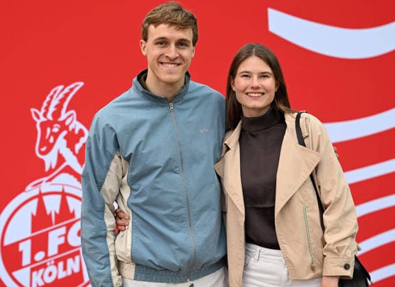 18 05 2026, xophax, Soccer 1 Bundesliga, Cologne Cologne , 1 FC Koeln end of season summer break end of season in the Cologne Flora Timo Hübers 1 FC Köln , left and girlfriend Carla Koeln