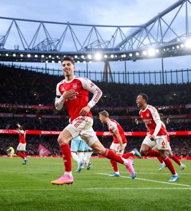 Kai Havertz celebrates scoring the winning goal for Arsenal Arsenal v Burnley, Football, Premier League, Emirates Stadium, Islington, London, UK - 18 05 2026 EDITORIAL USE ONLY No use with unauthorised audio, video, data, fixture lists, club league logos or live services. Online in-match use limited to 120 images, no video emulation. No use in betting, games or single club league player publications.  Copyright: xMattxImpey Shutterstockx 16882378as