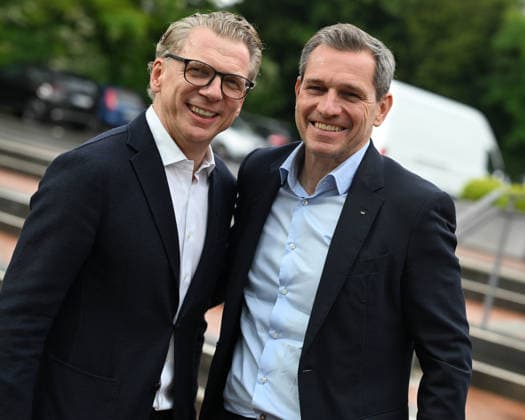 18 05 2026, xophax, Soccer 1 Bundesliga, Cologne Cologne , 1 FC Cologne end of summer break end of season in Cologne Flora 1 FC Cologne Dr Klaus Behrenbeck and Michael Mronz, right Cologne