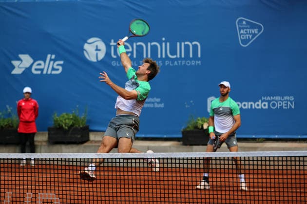 Bitpanda Hamburg Open at Hamburg Rothenbaum, ATP 500, doubles Tim Pütz h and Kevin Krawietz at the net