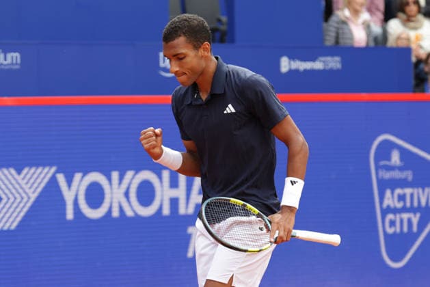 2026 05 19, xFSx, Bitpanda Open Hamburg ATP500, round of 16, mens tennis tournament in Hamburg , Am Rothembaum in Hamburg , Felix Auger Aliassime CAN winners fist, jubilation Copyright: HMBxMedia FernandoxSoares