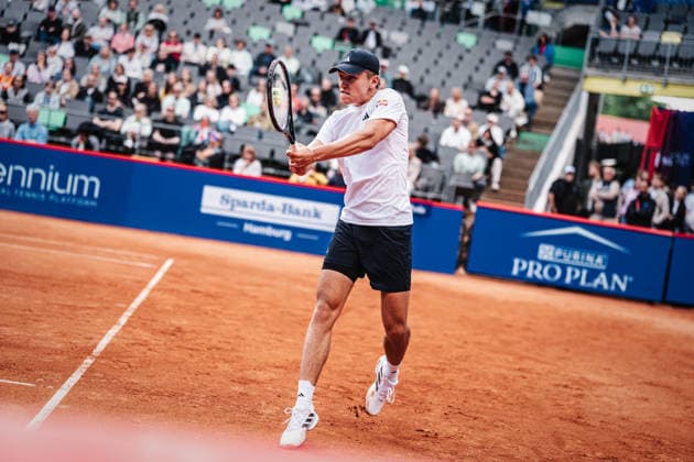 Tennis Men bitpanda Hamburg Open ATP 500 Justin Engel GER vs Ugo Humbert FRA 19 05 2026 Backhand Justin Engel Hamburg Tennisstadion am Rothenbaum Hamburg Germany