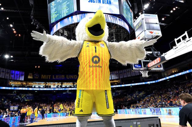 DEU, easyCredit BBL, ALBA vs Rasta Vechta, 19 05 2026, Uber Arena, Berlin, DEU, easyCredit BBL, ALBA vs Rasta Vechta, in the picture ALBA mascot nordphotoxGmbHx xEngler nph00076