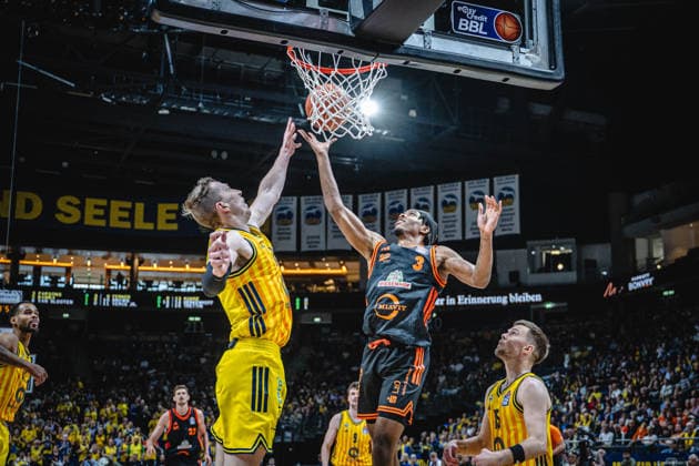 Basketball Berlin 19 05 2026 Season 2025 2026 EasyCredit BBL 1 Bundesliga Men, Men Playoffs Quarterfinals Game 2 Alba Berlin RASTA Vechta bbal43 Malik Parsons Vechta, No 03