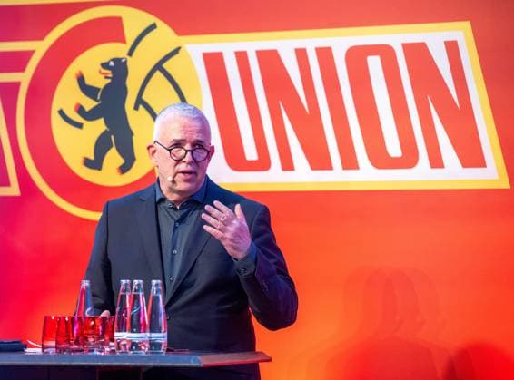 Soccer, Men, Season 2025 2026, 1 Bundesliga, 1 FC Union Berlin, Annual General Meeting at Stadion An der Alten Försterei, President Dirk Zingler 1 FC Union , 19 05 2026, Copyright: xMatthiasxKochx