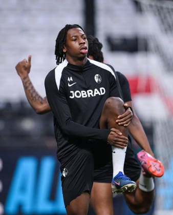 FOOTBALL EUROPA LEAGUE SEASON 2025 2026 Final in Istanbul 19 05 2026 SC Freiburg Aston Villa Training SC Freiburg at Besiktas Park Stadium, Johan Manzambi warming up