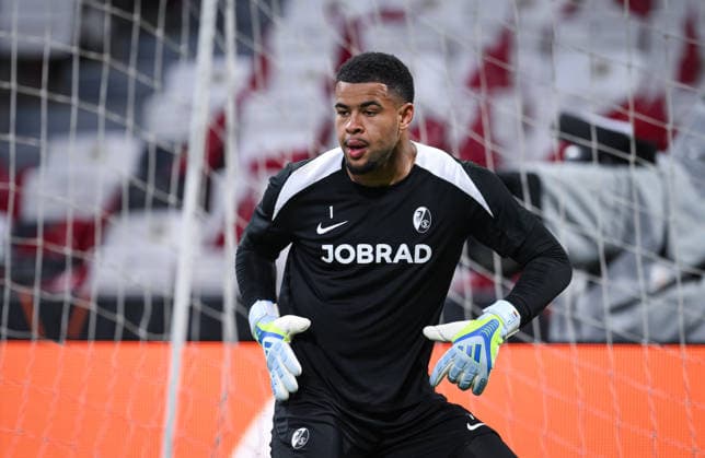 FOOTBALL EUROPA LEAGUE SEASON 2025 2026 Final in Istanbul 19 05 2026 SC Freiburg Aston Villa Training SC Freiburg at Besiktas Park Stadium, Goalkeeper Noah Atubolu