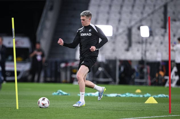 FOOTBALL EUROPA LEAGUE SEASON 2025 2026 Final in Istanbul 19 05 2026 SC Freiburg Aston Villa Training SC Freiburg at Besiktas Park Stadium, Matthias Ginter on the ball