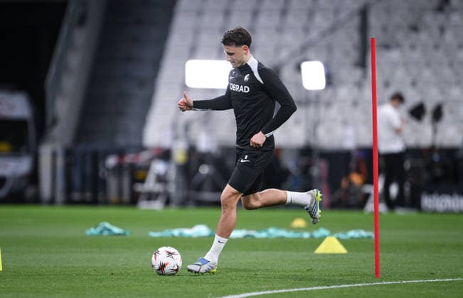 FOOTBALL EUROPA LEAGUE SEASON 2025 2026 Final in Istanbul 19 05 2026 SC Freiburg Aston Villa Training SC Freiburg at Besiktas Park Stadium, Maximilian Eggestein on the ball