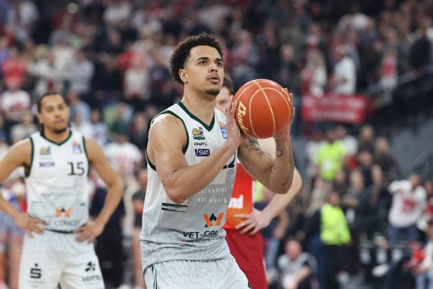 Nolan Adekunle Vet Concept Gladiators Trier, 22 with ball, GER, FC Bayern Basketball vs Vet Concept Gladiators Trier, Basketball, easycredit Basketball Bundesliga, Playoffs, Quarterfinals, 2025 2026 season, 19 05 2026, GER, FC Bayern Basketball vs Vet Concept Gladiators Trier, Basketball, easycredit Basketball Bundesliga, Playoffs, Quarterfinals, 2025 2026 season, 19 05 2026 Munich Copyright: xEibner-Pressefoto JennixMaulx EP_JML