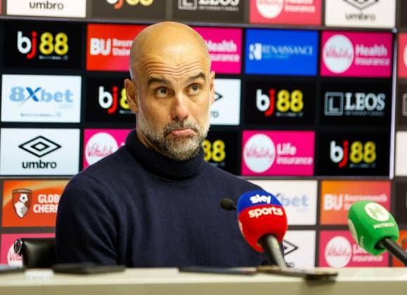 Football, England, AFC Bournemouth - Manchester City, Pep Guardiola press conference