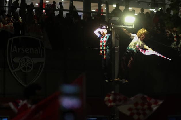Arsenal-Fans feiern den Titel 19. Mai 2026 Londoner Szenen im Emirates-Stadion  Copyright: xMarkxLeechxOffside