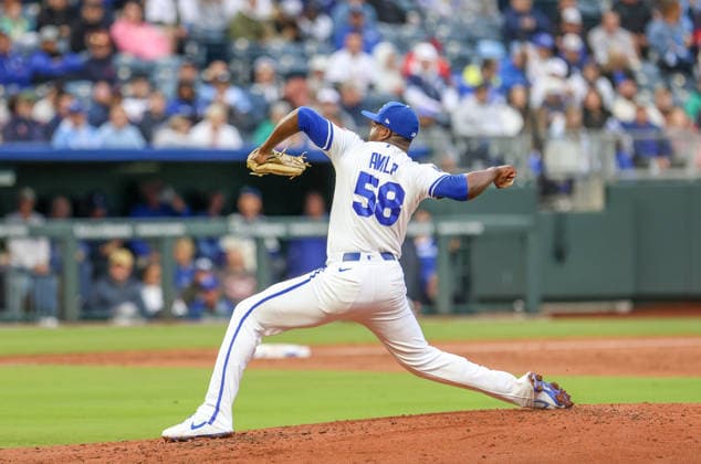 MAY 19, 2026: Kansas City Royals relief pitcher Luinder Avila (58) came in relief in the 3rd inning against the Boston Red Sox at Kauffman Stadium in Kansas City, MO. CSM Kansas City United States - ZUMAc04_ 20260519_zma_c04_203 Copyright: xRomanxPunox