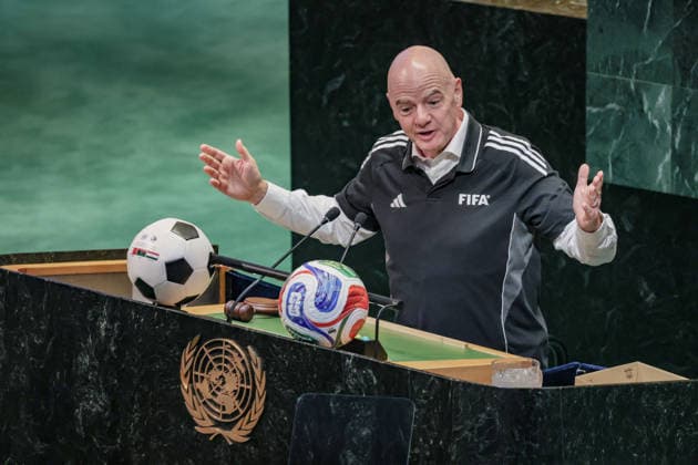 Football, Gianni Infantino on the occasion of World Football Day at the UN General Assembly in New York