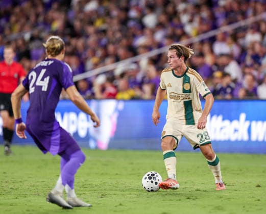 May 19, 2026, Orlando, Florida, USA: Atlanta United midfielder WILL REILLY (28) looks to pass against Atlanta United during the U.S Open Cup quarterfinal match. The Orlando City Soccer Club hosted Atlanta United at Inter&Co Stadium in Orlando, FL. Orlando USA - ZUMAm299 20260519_znp_m299_032 Copyright: xTaylorxMcFeex