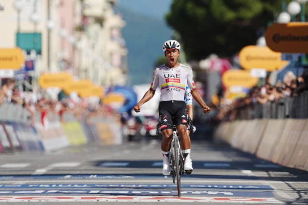 Ecuador™s Manuel Jhonatan Narvaez of UAE Team Emirates XRG stage winner during Stage 11 of the Giro d™Italia from Porcari to Chiavari, Italy, Wednesday May 20, 2026.  Copyright: xMassimoxPaolone LaPressex