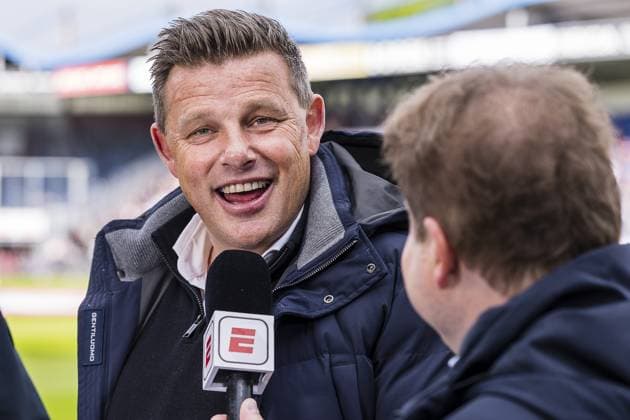 TILBURG , 20-05-2026 , Koning Willem II Stadium , season 2025 - 2026 , Dutch Keuken Kampioen Divisie football , First leg of the Keuken Kampioen Play-Offs final , match between Willem II and FC Volendam , picture shows Willem II trainer John Stegeman interview with ESPN. Willem II - Volendam (play off)  x203842287x Copyright: