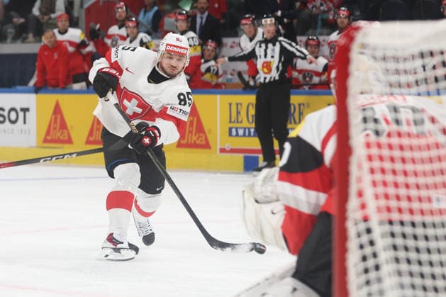 20 05 2026 Swiss Life Arena Zurich , SWITZERLAND, Men IIHF World Championship Zurich 2026 Group A Austria Switzerland Sven Andrighetto SUI