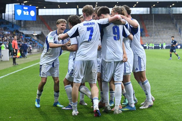 Soccer U19 Westfalenpokal Final VfL Bochum FC Schalke 04 on 20 05 2026 at the Vonovia Ruhrstadion in Bochum Goal celebration to 1 3 by Ben Weber Schalke xRx