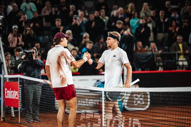 Tennis Men bitpanda Hamburg Open ATP 500 Alejandro Davidovich Fokina ESP vs Alex De Minaur AUS 20 05 2026 v l Alex De Minaur and Alejandro Davidovich Fokina Shake Hands after the match Hamburg Tennisstadion am Rothenbaum Hamburg Germany