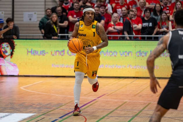Phillip Montreal Russell Bozic Estriche Knights Kirchheim, 01 GER, Bozic Estriche Knights Kirchheim vs Giessen 46ers, BARMER 2 Basketball Bundesliga, Playoffs Semifinal Game 1, Season 2025 2026, 20 05 2026 GER, Bozic Estriche Knights Kirchheim vs Giessen 46ers, BARMER 2 Basketball Bundesliga, Playoffs Semifinal Game 1, Season 2025 2026, 20 05 2026 Goeppingen Copyright: xEibner-Pressefoto NinaxSanderx EP_NSR