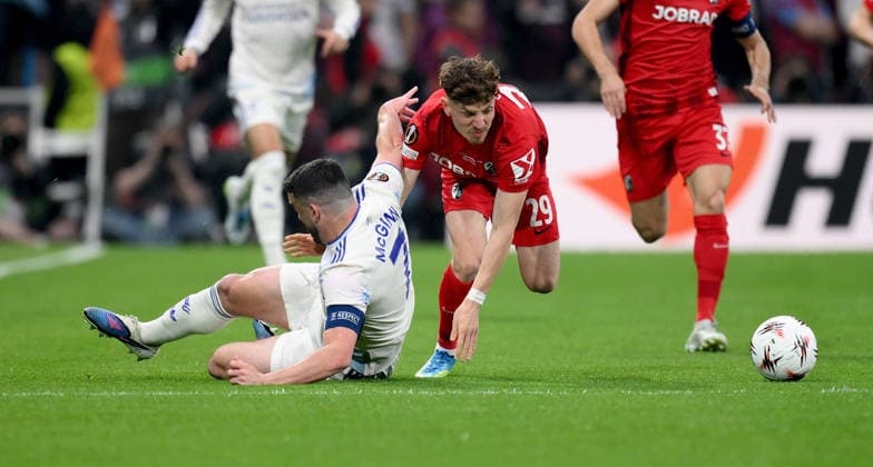 FOOTBALL EUROPA LEAGUE SEASON 2025 2026 Final in Istanbul 20 05 2026 SC Freiburg Aston Villa John McGinn left, Aston Villa v Philipp Treu right, SC Freiburg