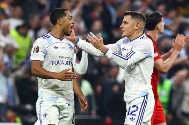 Youri Tielemans of Aston Villa celebrates scoring the opening goal for their side with their teammates SC Freiburg v Aston Villa, UEFA Europa League, Final, Football, Besiktas Park, Istanbul, Turkiye - 20 May 2026Istanbul Besiktas Park United Kingdom EDITORIAL USE ONLY No use with unauthorised audio, video, data, fixture lists, club league logos or live services. Online in-match use limited to 120 images, no video emulation. No use in betting, games or single club league player publications.  Copyright: xJamesxMarsh Shutterstockx 16883157co