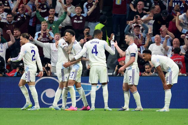 20 05 2026, xrekx, Football Europa League Final 2026, SC Freiburg Aston Villa v l Goal celebration after the goal to celebrate the goal celebrate 0 3 Morgan Rogers Aston Villa FC DFL DFB REGULATIONS PROHIBIT ANY USE OF PHOTOGRAPHS as IMAGE SEQUENCES and or QUASI VIDEO Istanbul