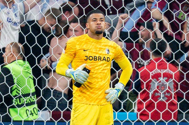20 05 2026, SC Freiburg vs Aston Villa, UEFA Europa League Final, Final Matchday Goal for 0 3 by Morgan Rogers Aston Villa here Maximilian Eggestein SC Freiburg, 8 Noah Atubolu SC Freiburg, 1 Copyright: xBahhoxKarax