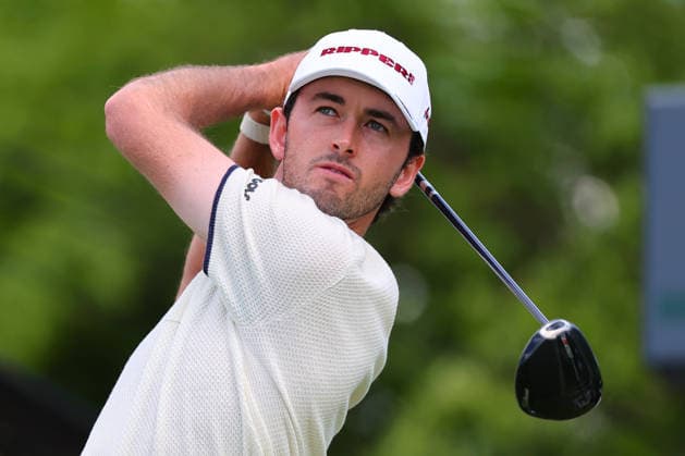 NEWTON SQUARE, PA - MAY 14: Elvis Smylie of Australia tees off at the tenth tee during round 1 of the 2026 PGA, Golf Herren Championship on May 14, 2026 at Aronimink Golf Club in Newtown Square, Pennsylvania. (Photo by Rich Graessle Icon Sportswire) GOLF: MAY 14 PGA PGA Championship EDITORIAL USE ONLY Icon260514262071