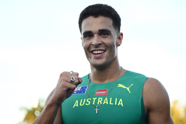 ATHLETICS OCEANIA CHAMPIONSHIPS, Aidan Murphy of Australia celebrates winning the Men s 200m Final during the 2026 Oceania Athletics Championships at Arafura Stadium, Darwin, Thursday, May 21, 2026. ( NO ARCHIVING DARWIN NORTHERN TERRITORY AUSTRALIA  Copyright: xJOELxCARRETTx 20260521181456954250